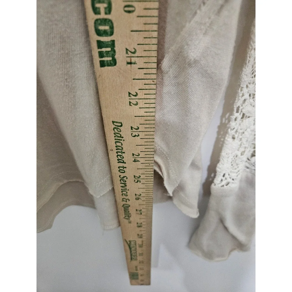Free People Sand Sable Crochet Lace Long Sleeve Top OB1406074 Beige Multi M